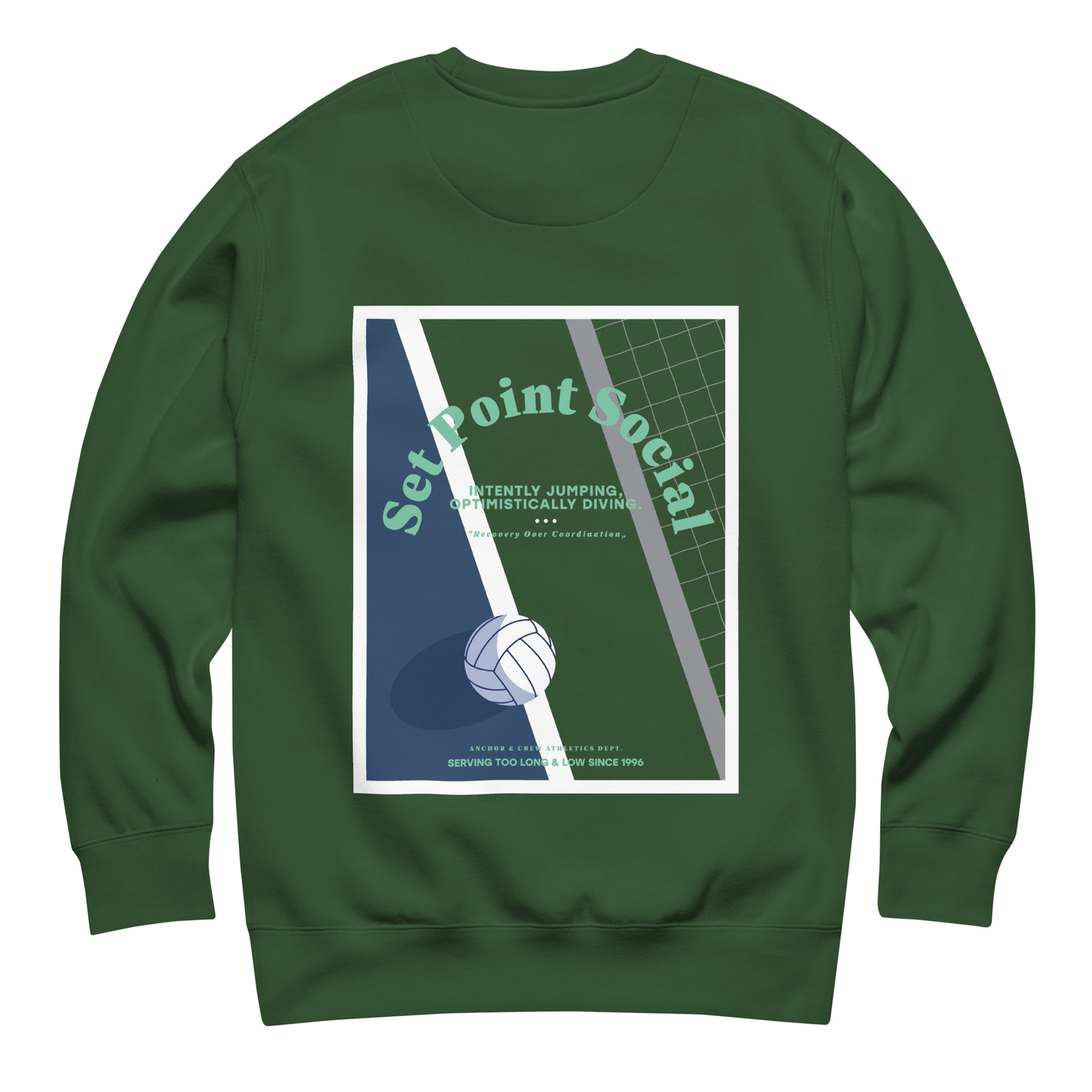 ANCHOR & CREW Set Point Social Volleyball Club League Organic Cotton Sweatshirt 