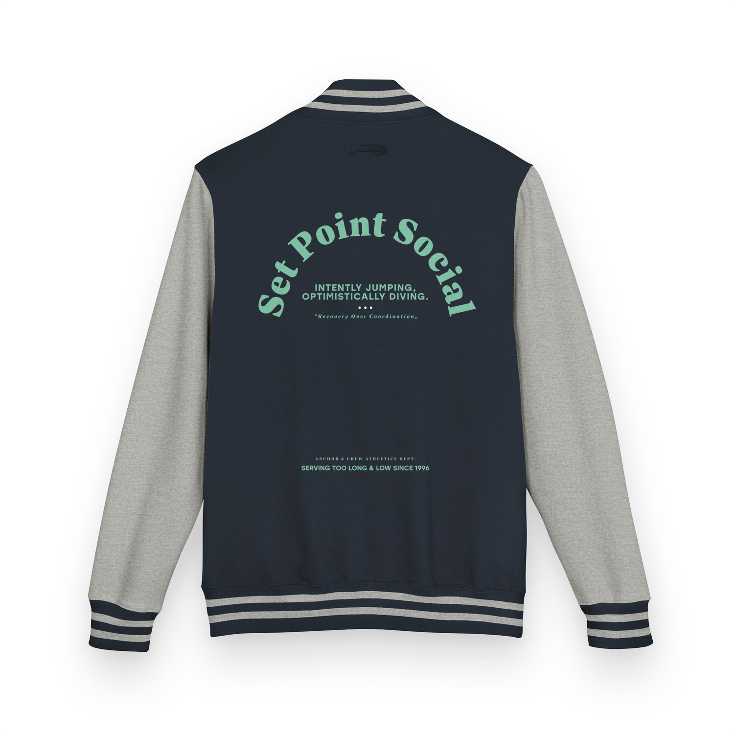 ANCHOR & CREW Set Point Social Volleyball Club League Cotton Varsity Letterman Jacket 