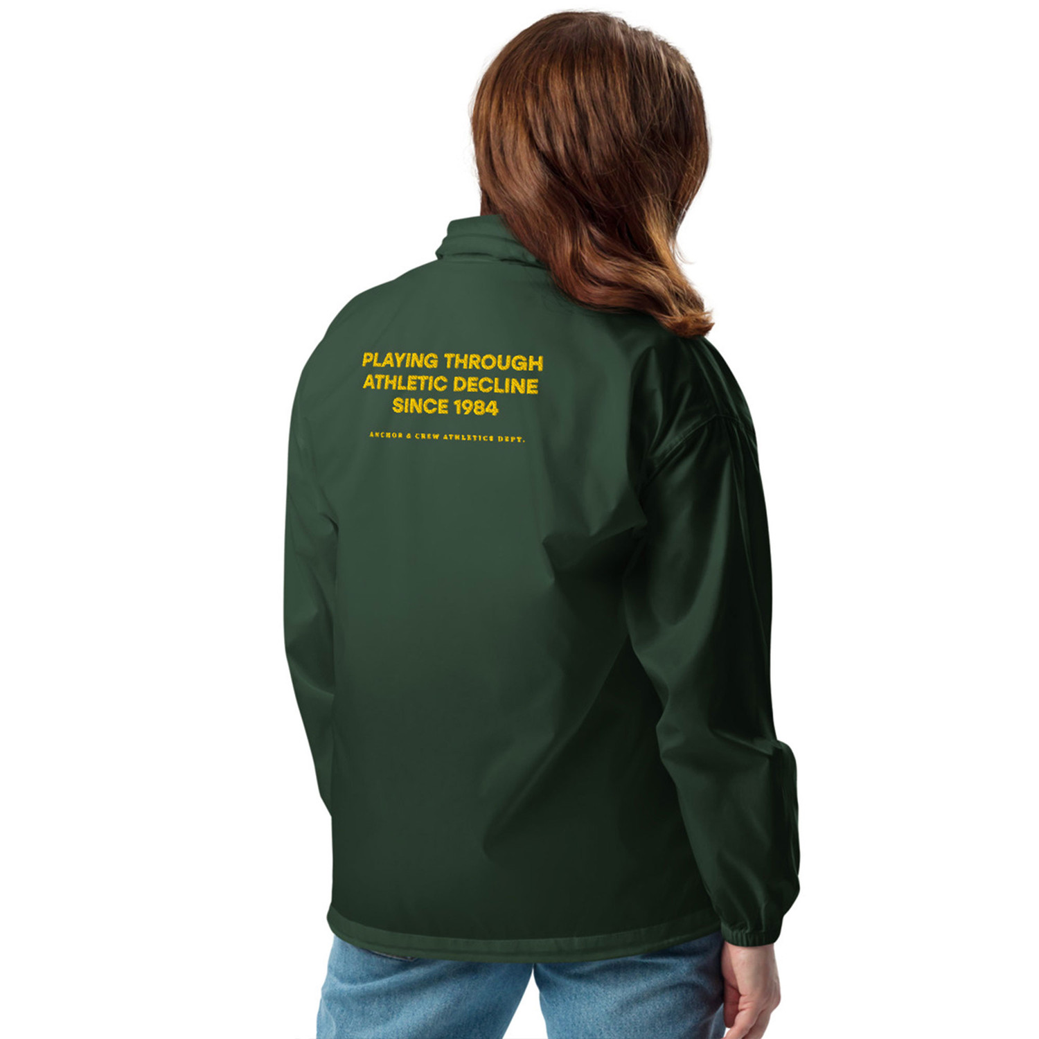ANCHOR & CREW Athletic Decline Sports Club League Embroidered Windbreaker Coat