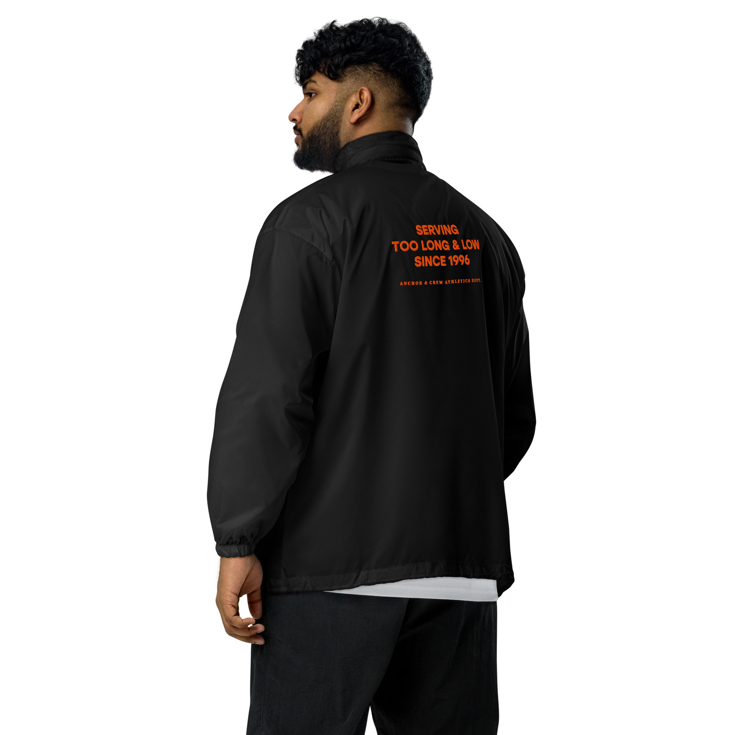ANCHOR & CREW Too Long & Low Sports Club League Embroidered Windbreaker Coat