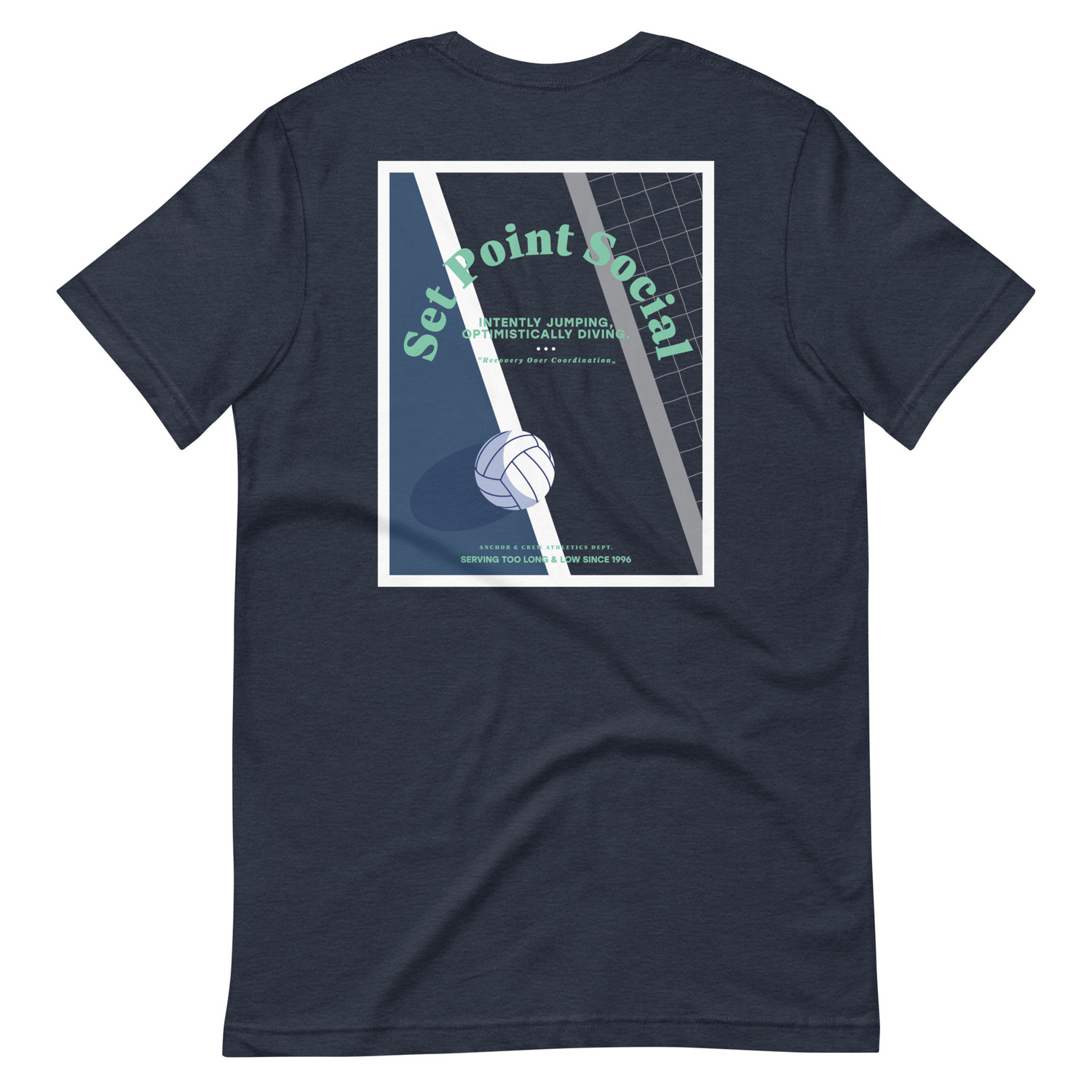 ANCHOR & CREW Set Point Social Volleyball Club League Organic Cotton T-Shirt