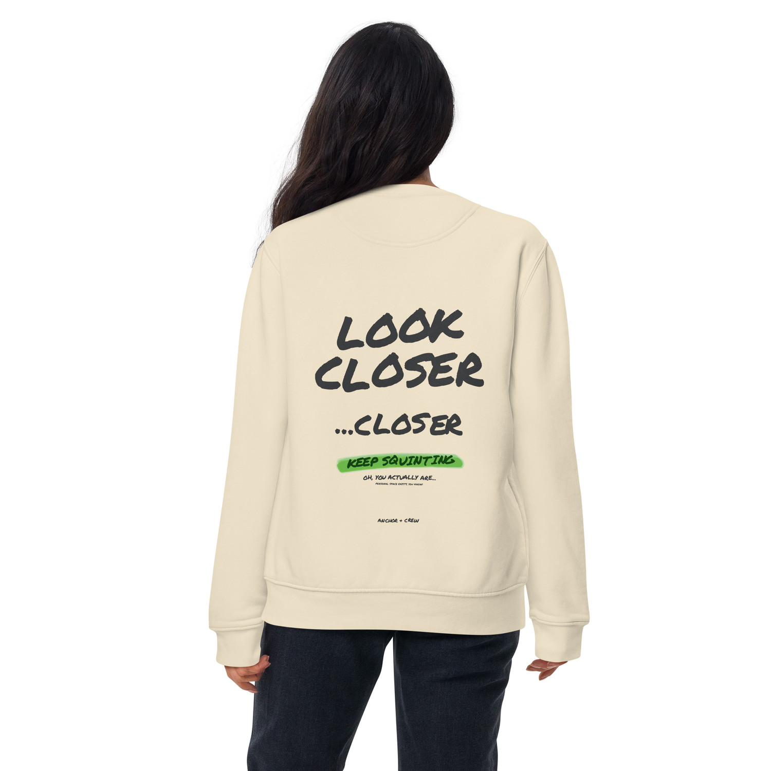 ANCHOR & CREW Small Print Annotations Organic Cotton Sweatshirt
