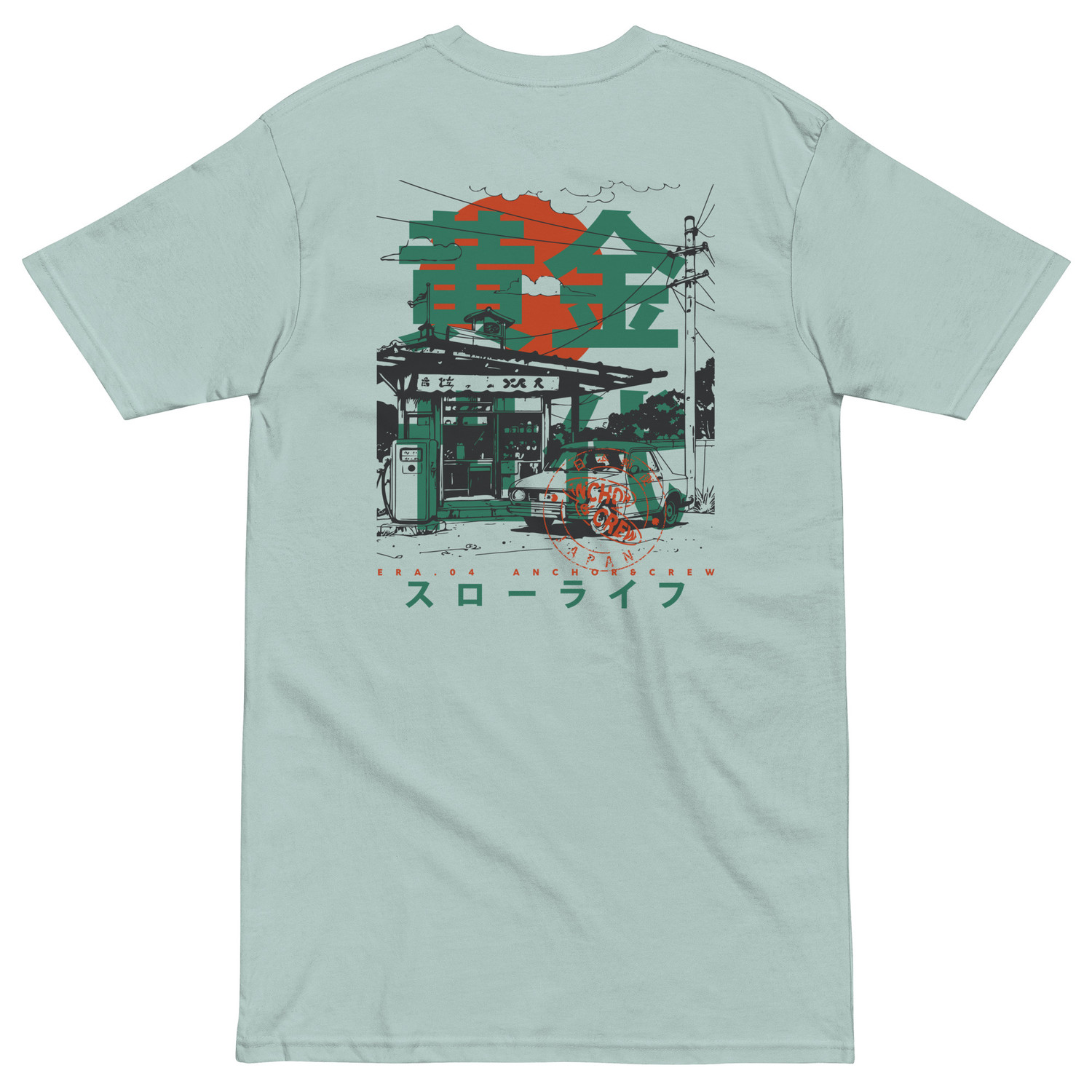 ANCHOR & CREW 04 Gas Station Japan ERA Heavy Cotton T-Shirt 