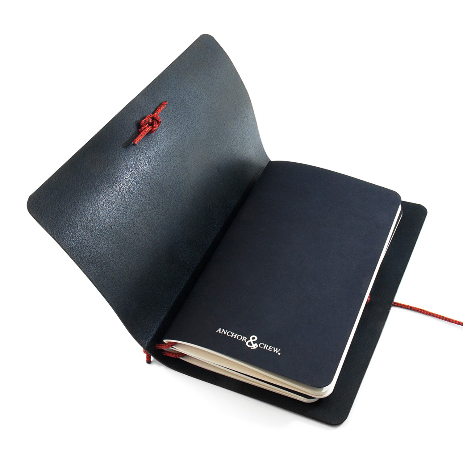 Inside The Anchor & Crew Black Medium Travellers Leather and Red Noir Rope Journal