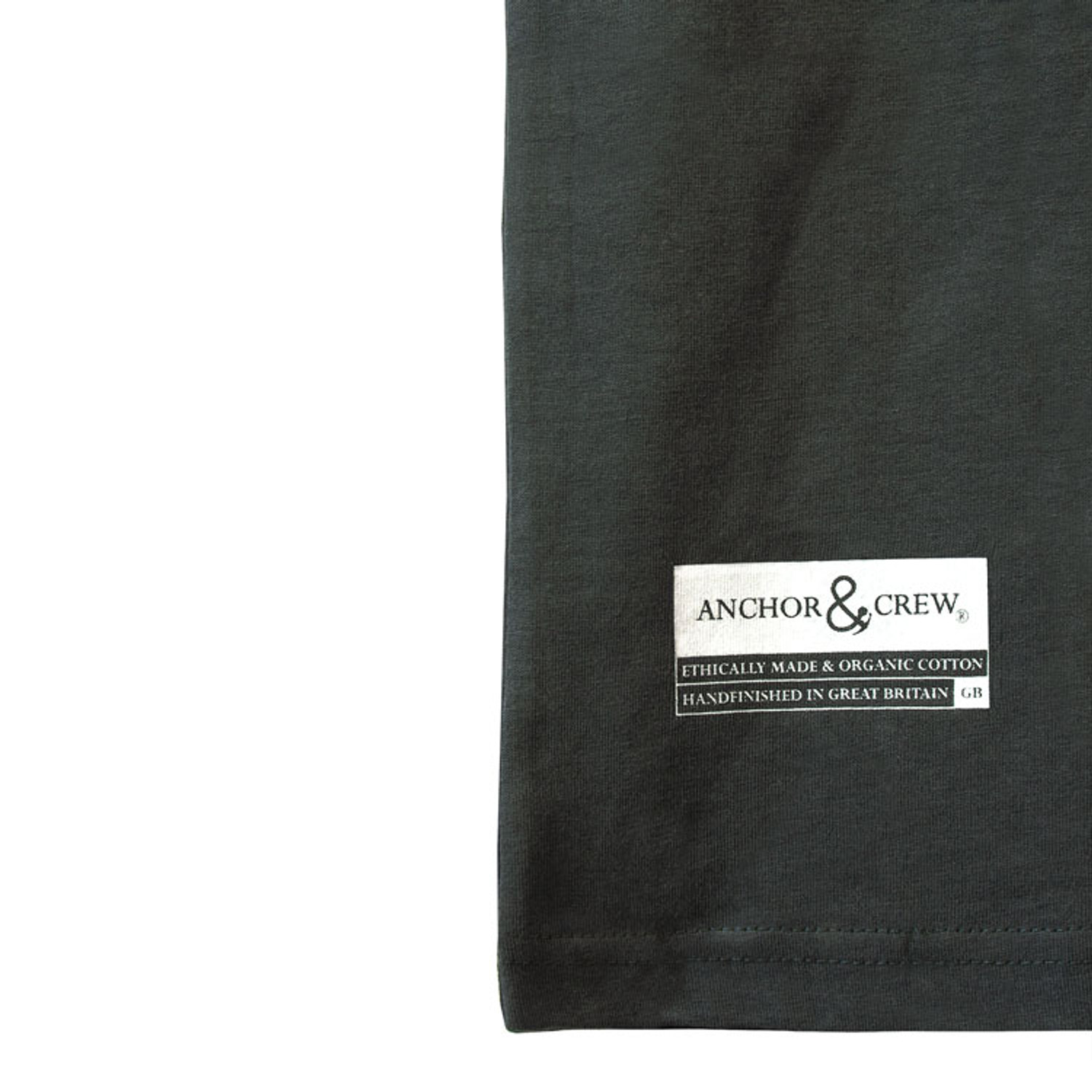 Anchor & Crew Slate Grey Explorer Print Organic Cotton T-Shirt Detail