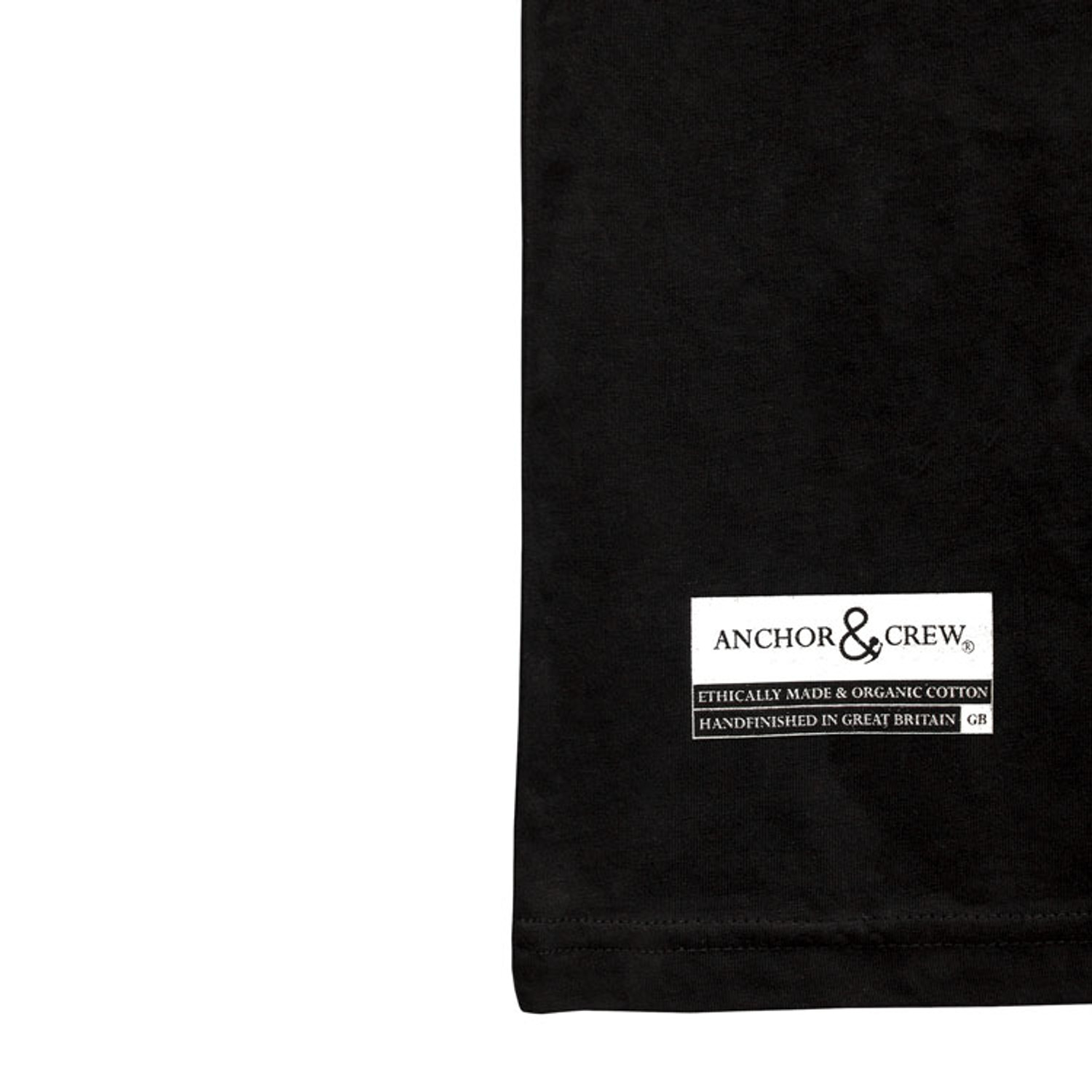 Anchor & Crew Noir Black Explorer Print Organic Cotton T-Shirt Detail
