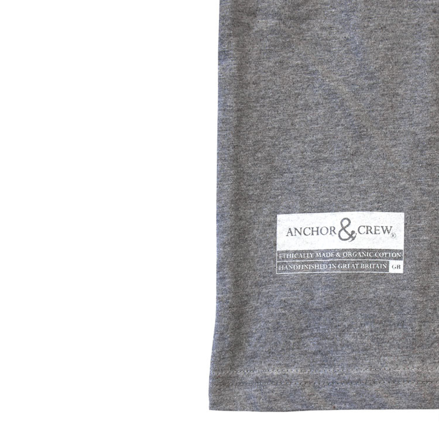 Anchor & Crew Athletic Grey Marker Print Organic Cotton T-Shirt Detail