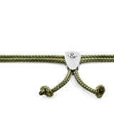 Khaki Green Pembroke Silver and Rope Bracelet