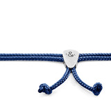Navy Blue Pembroke Silver and Rope Bracelet