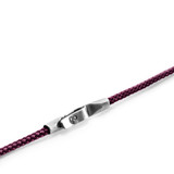 Aubergine Purple Liverpool Silver and Rope Bracelet