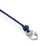 Anchor & Crew Navy Blue Windsor Silver and Rope Bracelet 