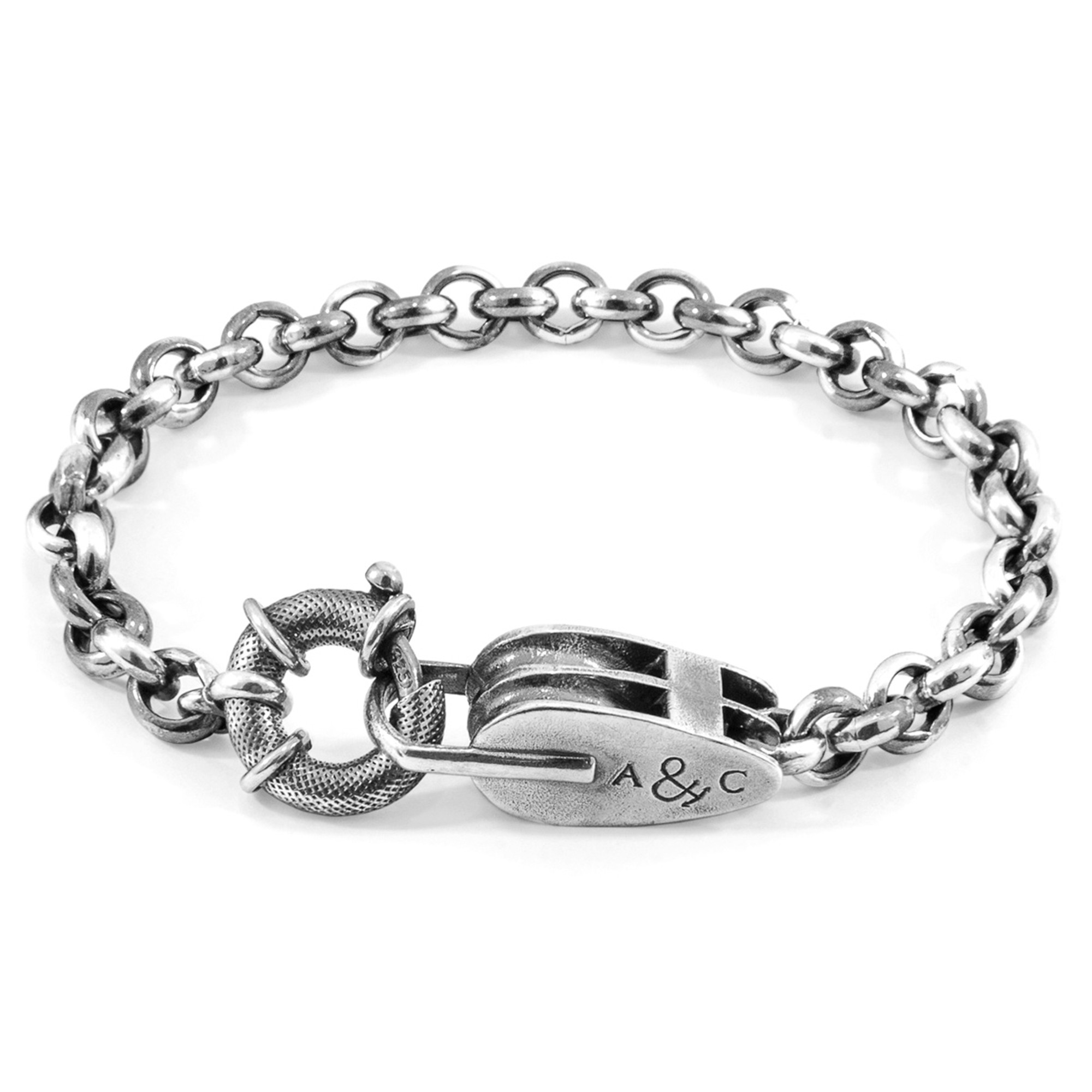 M Letter Shell Stainless Steel Chain Bracelet Women Silver Color