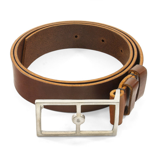 Anchor & Crew Papaya Brown Original Belvoir Leather and Nickel Belt