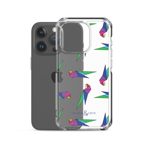 Clear Transparent Parrot Origami iPhone Case