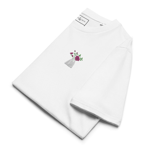 ANCHOR & CREW Peony Garden Dystopia Organic Cotton Embroidered T-Shirt