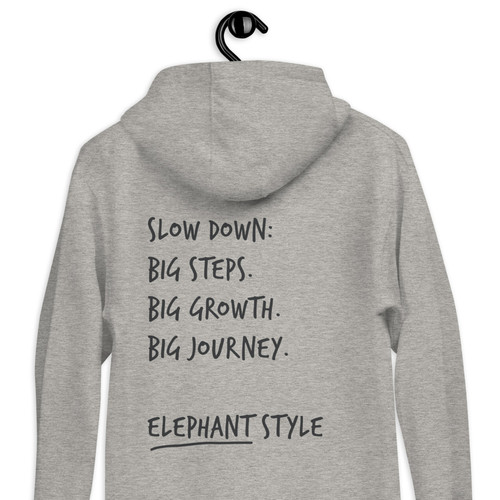 Think Ocean Elephant Aspirations Cotton Blend Embroidered Hoodie
