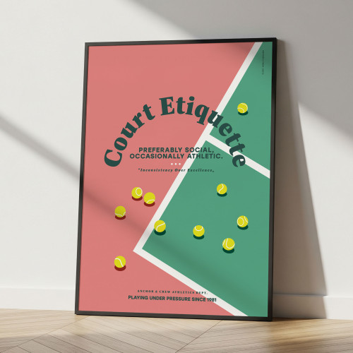 ANCHOR & CREW Court Etiquette Tennis Club League Matte Art Print