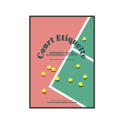 ANCHOR & CREW Court Etiquette Tennis Club League Matte Art Print