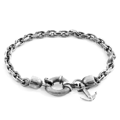 Silver anchor sales chain bracelet