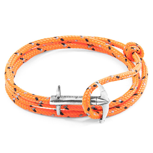 Anchor & Crew Orange Admiral Silver and Rope Bracelet