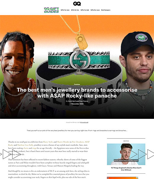 GQ Celebrity Mens Jewellery