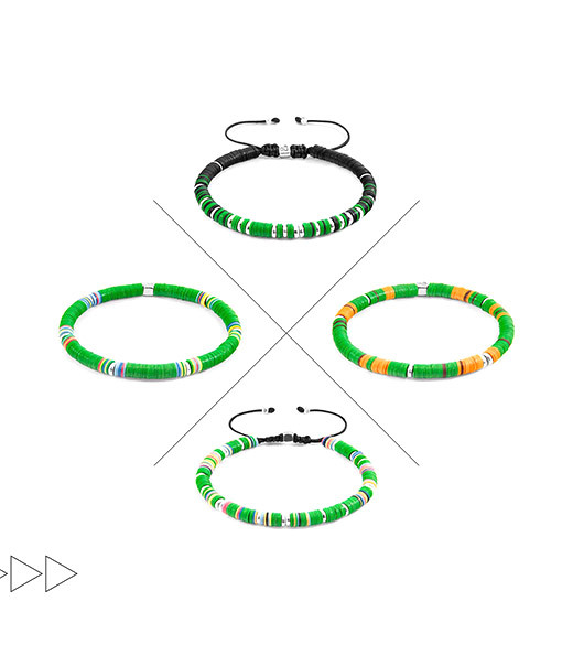 GQ Green Vinyl Bracelets