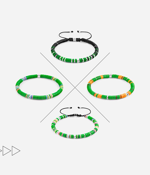 GQ Green Vinyl Bracelets