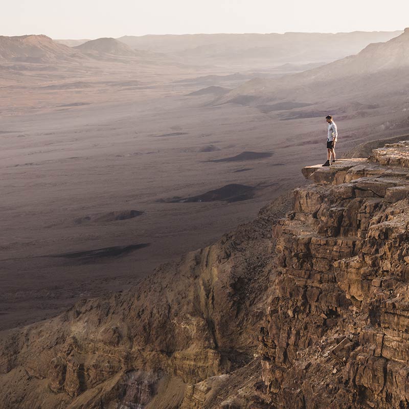 Standing At Machtesch Ramon Crater