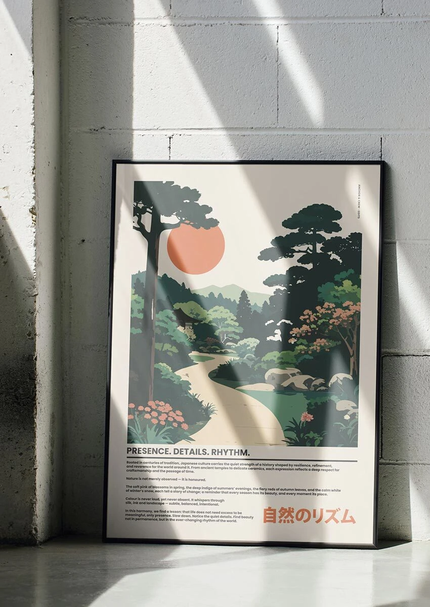 Minimal Home Nature Japanese Typography Art Print Poster