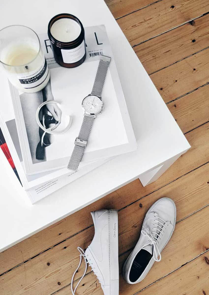 Dimitris Kolonas Wearing Minimal Silver Bangle