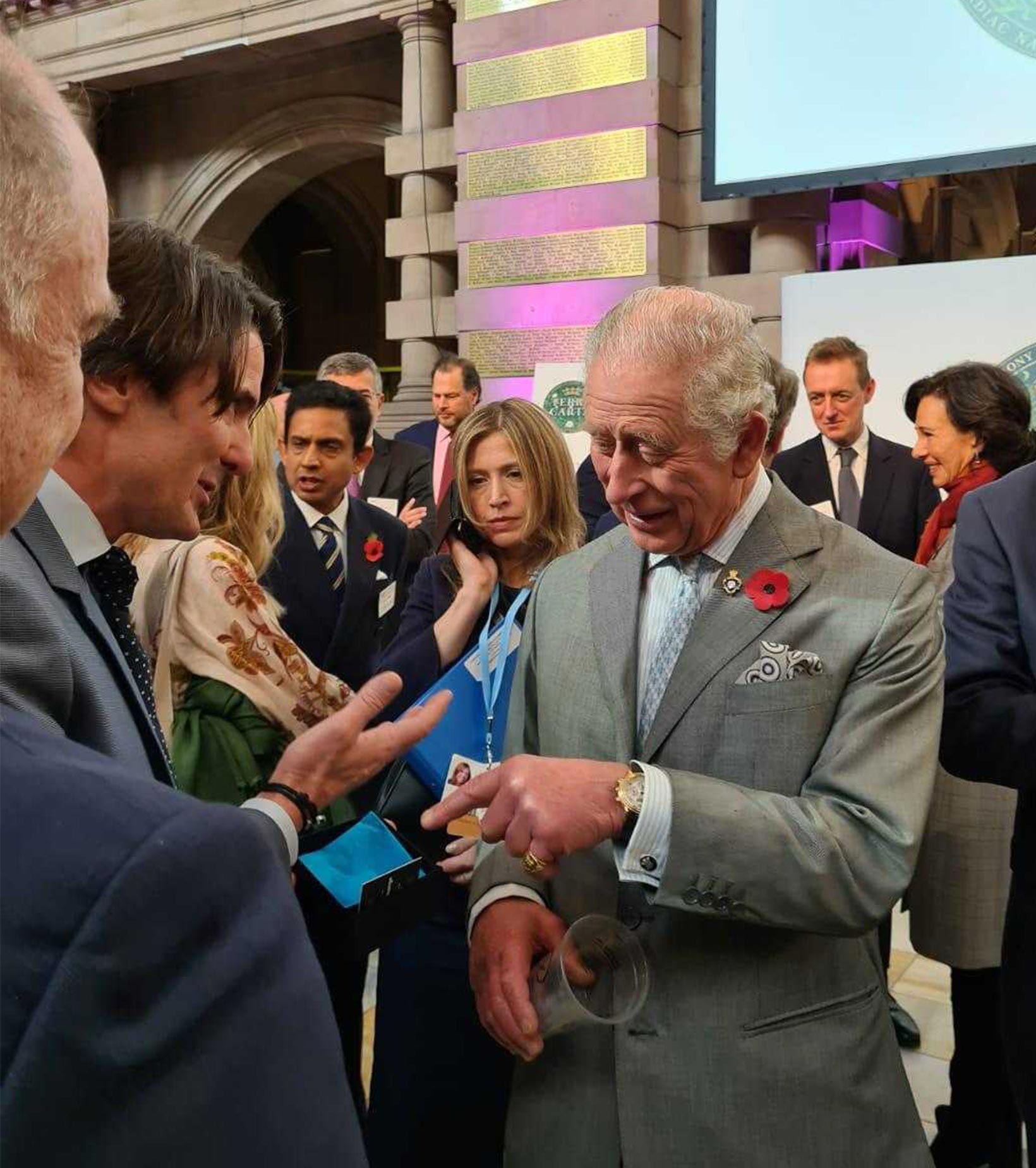 Prince Charles At COP26 HRH Terra Carta With Lyfecycle Degrading Plastic Bracelet