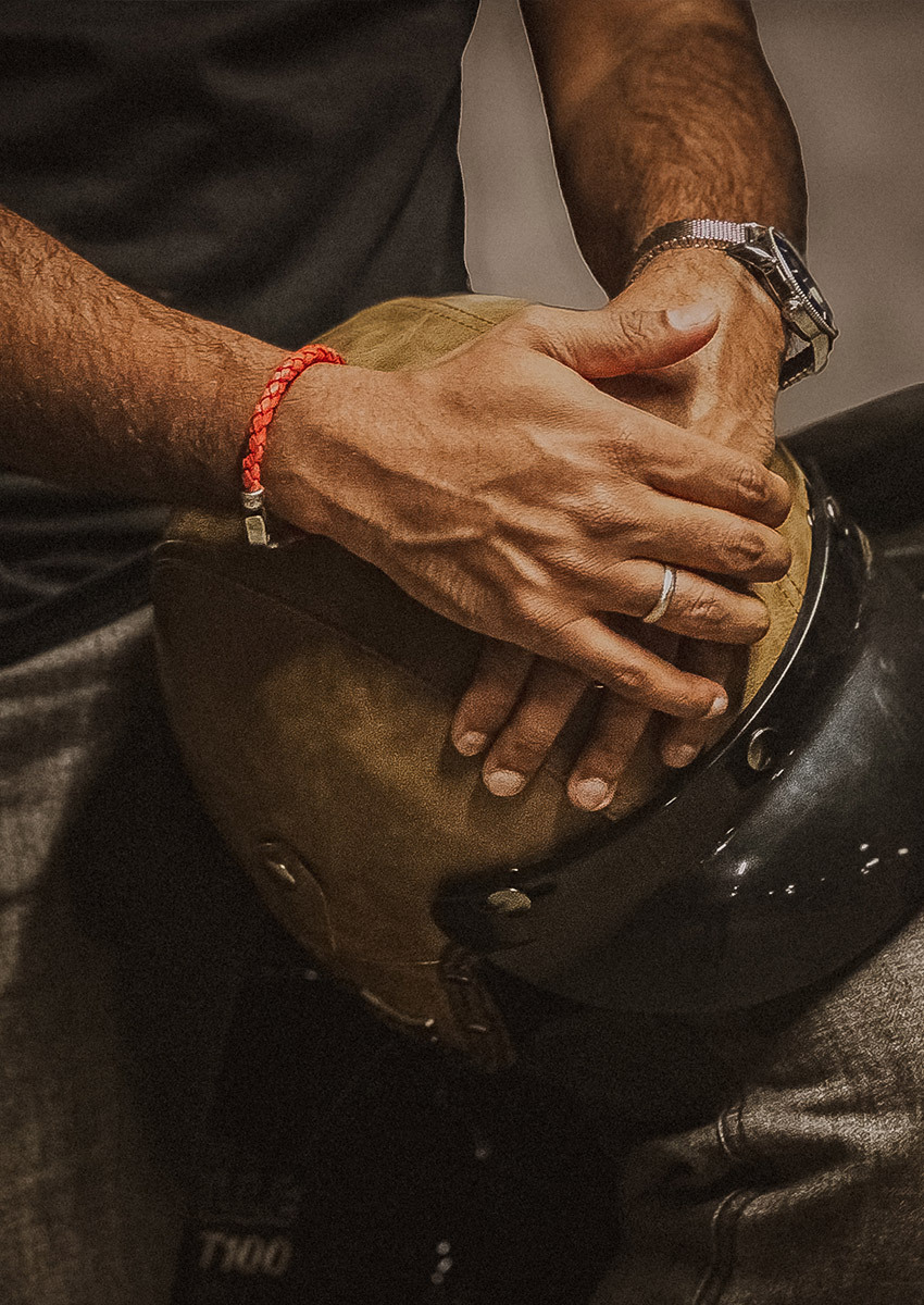 Thick Mens Leather Bracelet