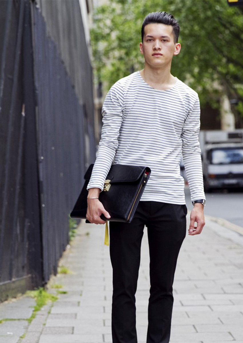 Jordan Bunker Wearing Smart Mens Silver Bangle