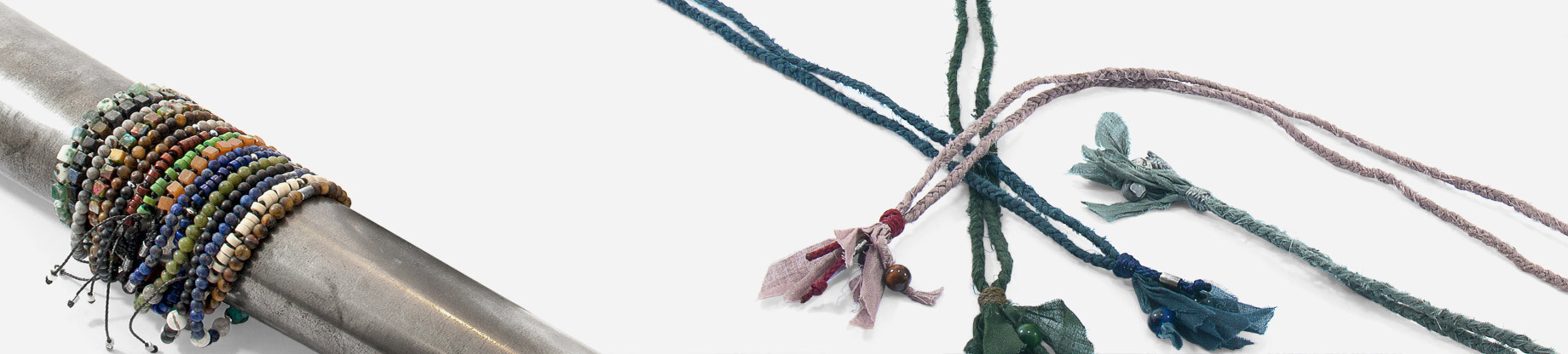 Thin SKINNY Stone Leather Stackable Bracelets