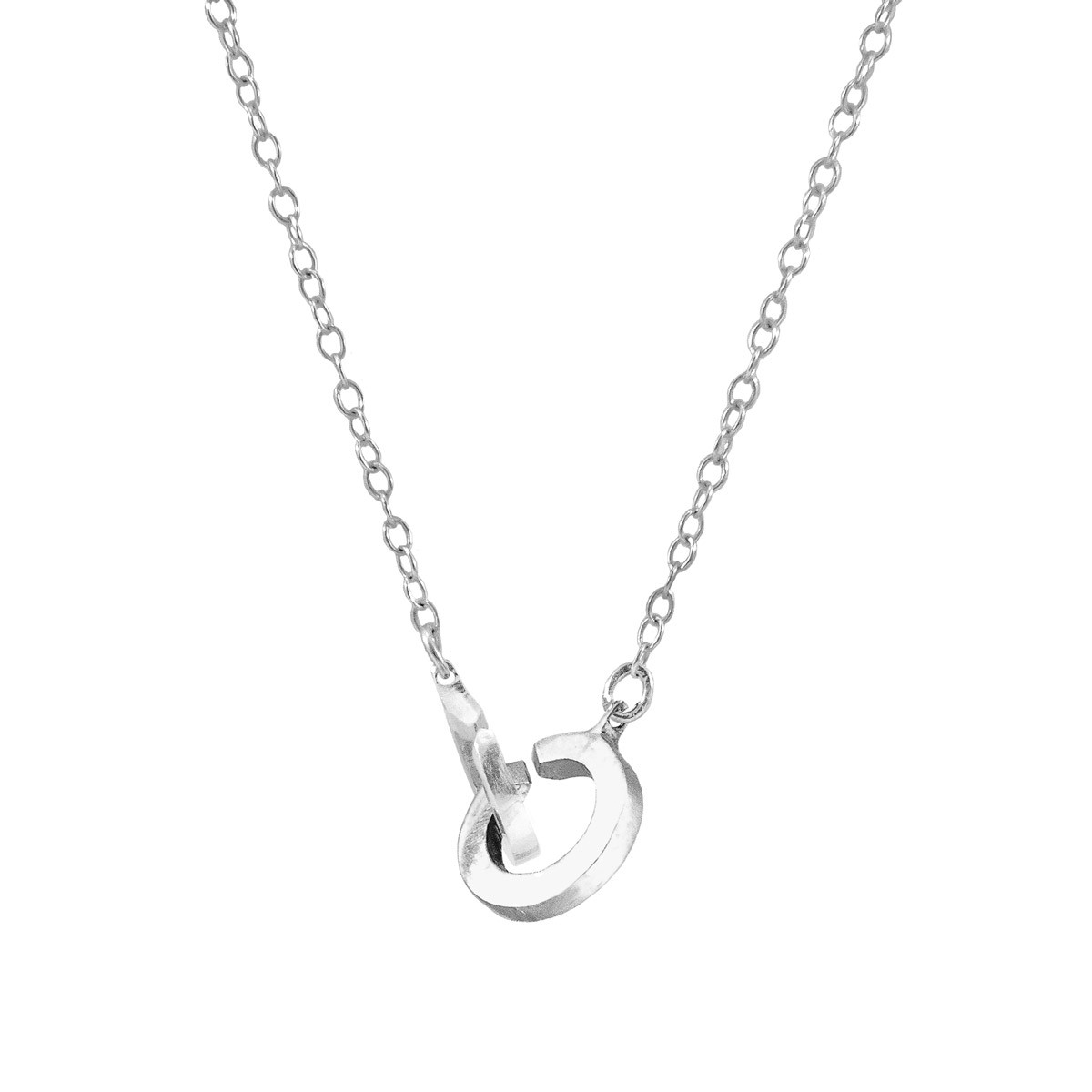 Twin Circle Link Paradise Silver Necklace Pendant | ANCHOR & CREW ®