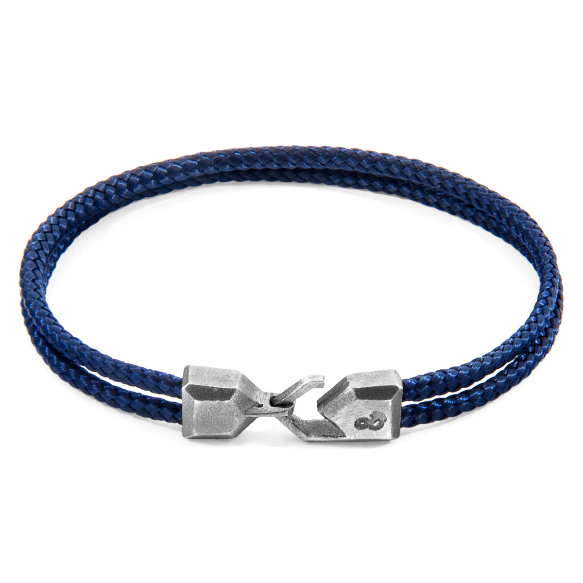 Navy Blue Cromer Silver and Rope Bracelet | ANCHOR & CREW
