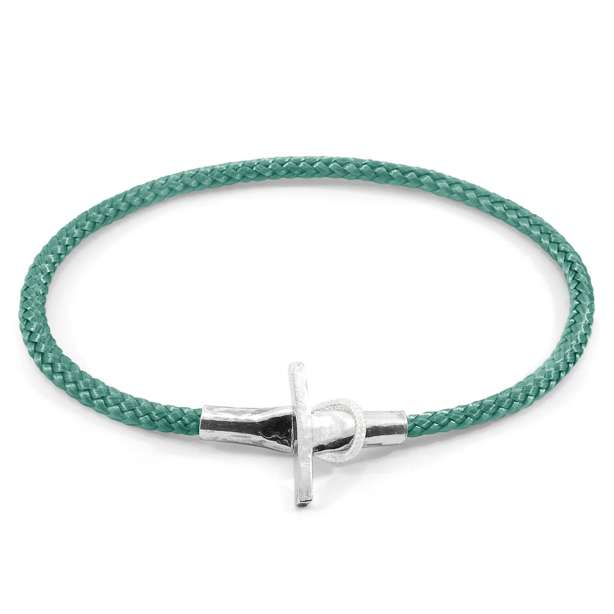 Anchor & Crew Mint Green Cambridge Silver and Rope Bracelet