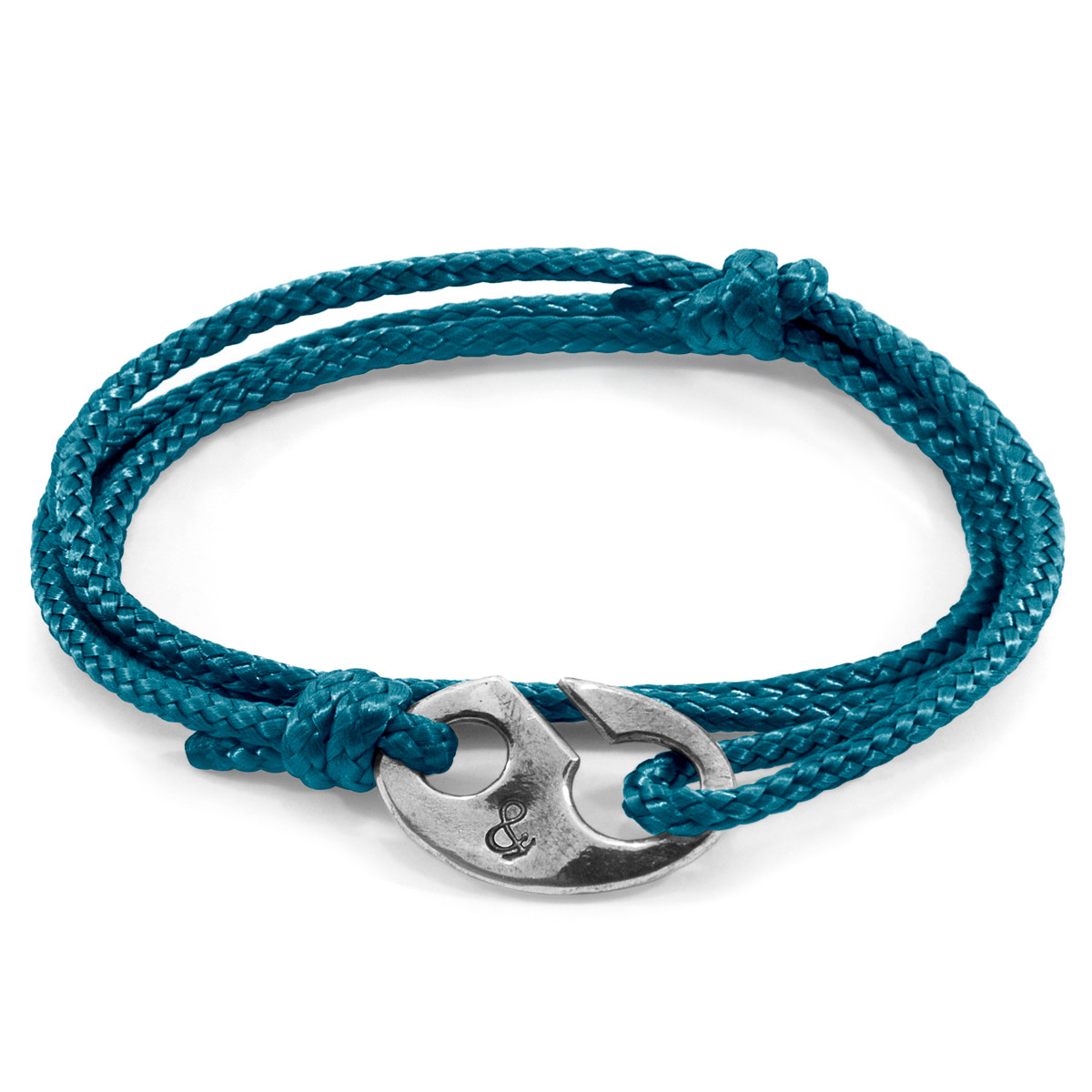 Anchor & Crew Ocean Blue Windsor Silver and Rope Bracelet