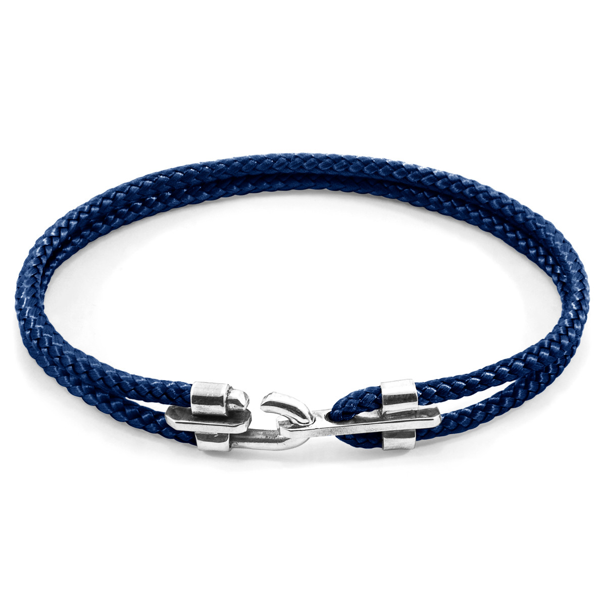 Navy Blue Canterbury Silver and Rope Bracelet | ANCHOR & CREW ®