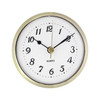 Clock Insert Quartz Movement 3 1/2" (89 mm) Diameter Gold Tone Bezel Black Numbers