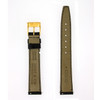 Gucci Watch Band 14mm Black Crocodile Grain Gold-tone Quick-release 