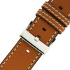 Pilot Watch Band with Rivets in Tan by Tech Swiss - Buckle View