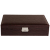 12 Watch Box Case Leather Crocodile Grain Burgundy - Main