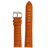 Orange Leather Watch Band with Alligator Grain by Tech Swiss - Top View