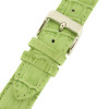 Leather Watch Band with Alligator Grain Print in Lime Green by Tech Swiss - Buckle View