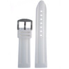 Silicone Rubber Watch Band Stainless Steel White - Main