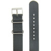 Watch Band Nylon One Piece Sport Strap Grey Stainless Buckle 20mm