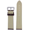 Watch Band Leather Brown White Stitching Heavy Buckle