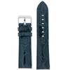 Blue Leather Watch Band with Crocodile Grain by Tech Swiss - Top View