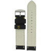 Long Black Leather Watch Band with Yellow Topstitching - Bottom View